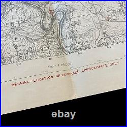VERY RARE! WWII 1945 Rhine River Campaign U. S. First Army Combat Assault Map