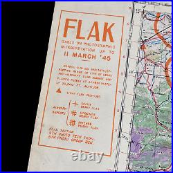 VERY RARE! WWII 1945 Vienna B-17 Bombing Raid Mission Navigational FLAK Map