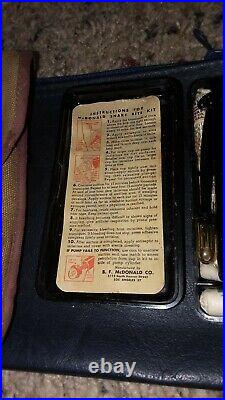 VERY RARE WWII ARMY ISSUED MCDONALD SNAKE BITE KIT With ORIGINAL CANVAS CASE & BOX