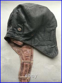 VERY RARE WWII Original RKKA summer leather aviators helmet 1930-1938