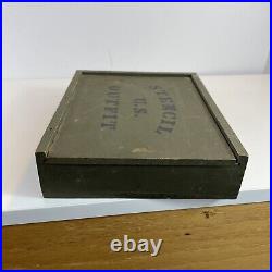 VINTAGE WW2 (EMPTY) Stencil U. S. Outfit WOODEN BOX rare 1940s WWII