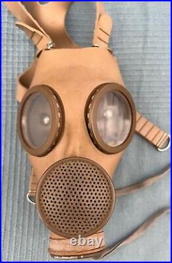 VTG Belgian Military WWII M51 Gas Mask with Carry Bag & Cartridge EUC Rare