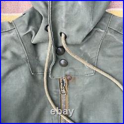 VTG US NAVY Military naval hooded pullover rain deck jacket XL WW2 rare