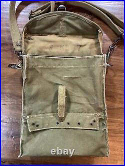 VTG WW2 US Army Medic Field Aid Pack Military Combat Bag Strap RARE INNER WWII