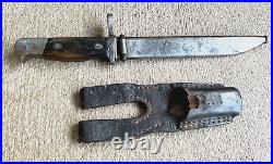 Very Rare Authentic WWII Japanese Type 100 Short Bayonet with Scabbard and Frog