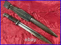 Very Rare Original German Ww2 K98 Bayonet Scabbard Matching Numbers 43agv
