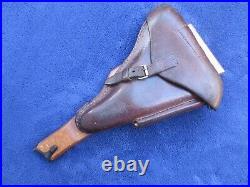 Very Rare Original Ww2 Finnish Remake Luger Holster And Stock With Key And Rod