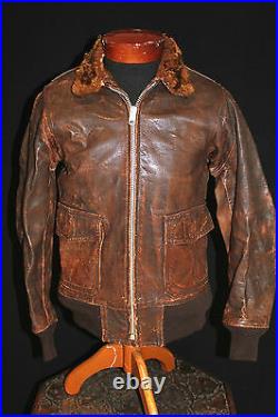 Very Rare Vintage 1940's Wwii Anan 6522-aan-j-a5 Leather Flight Jacket Size 38