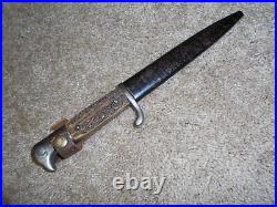 Very Rare WW1 WW2 German Trench Knife, Stag Grips, w Sheath- EICKHORN