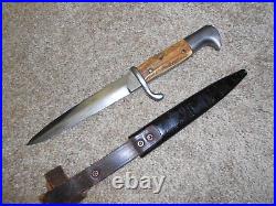 Very Rare WW1 WW2 German Trench Knife, Stag Grips, w Sheath- EICKHORN