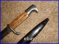 Very Rare WW1 WW2 German Trench Knife, Stag Grips, w Sheath- EICKHORN