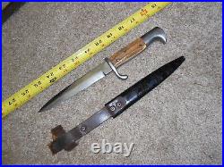 Very Rare WW1 WW2 German Trench Knife, Stag Grips, w Sheath- EICKHORN