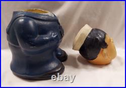 Very Rare WWII Jack the Sailor 1943 Cookie Jar Robinson Ransbottom Pottery Co