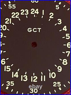 Very Rare Wwii Elgin Military G. C. T. 16 Sze Original 24 Hour Black Dial