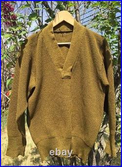 Vintage 1940's WWII US Army Military V Neck Heavy Wool Uniform Sweater. Rare
