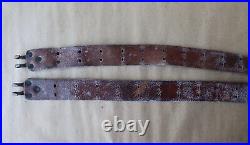 Vintage 1943 Milsco Leather Sling Belt M1907 Original WWII US Military Rare