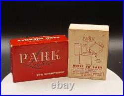 Vintage 4 Barrel Black Crackle Park WWII Trench Lighter With Original Box RARE