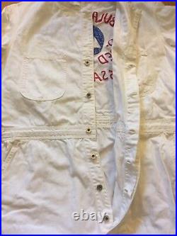Vintage 50s LEE HBT Ambulance Corps Red Cross Sanforized Coveralls Jumpsuit. Rare