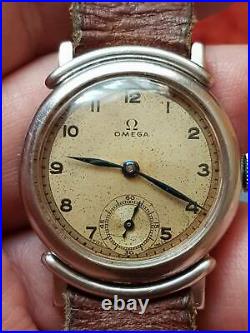 Vintage Omega Steel Watch Cal. 26.5 SOB T2 All Original Rare Model 1938 WWII era