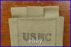 Vintage Original RARE 1944 WW2 USMC Grease Gun Canvas Clip Holster R. M. Co