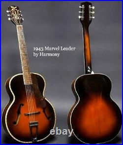 Vintage RARE WWII 1943 Harmony Marvel Leader 3936H968 Archtop/Case near mint