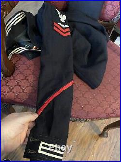 Vintage Rare Vietnam Era US Navy Embroidered Uniform Signed'69 SD Pants 7 Seas