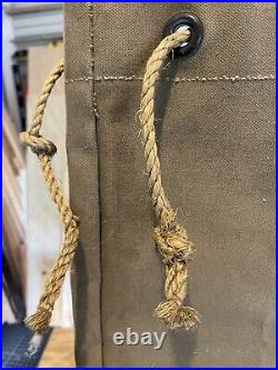 Vintage US Coalbag 2 Bushel Canvas Stenciled Bag (WWII) Rope Closure RARE READ