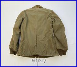 Vintage WW2 M1943 US Parka Pile Field Jacket Lined Size 34 R Military Green Rare