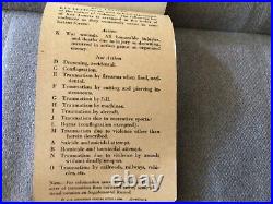 Vintage WWII Emergency Medical Tag Booklet US Navy 1944-RARE