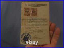 Vintage WWII Original Rare German Soldiers 1932 Photo Drivers License Notarized
