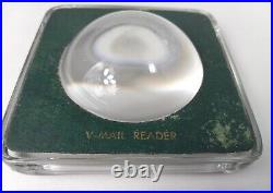 Vintage WWII V Mail Reader Military Glass Magnifier Felt 3.5x3.5 Rare