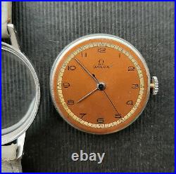 Vintage WWII era Omega 30SCT1 All Original Watch 1940 Rare Two Tone Bicolor Dial