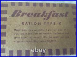 Vintage Wwii Us Military K Ration Breakfast Type Full Kellogg Super Rare USA A-