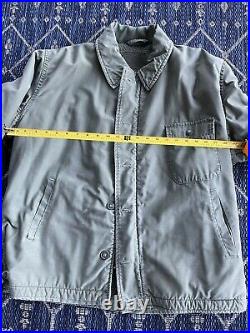 Vtg Original 40s WWII Stencil Stenciled Deck Jacket A2 A-2 Rare Wool Lined Large