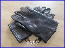 Vtg Rare Wwii German Luftwaffe Pilot Aviator Real Nappa Leather Flight Gloves