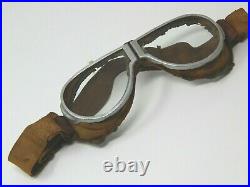 WW I WW II Era Navy USN Aviator Cap Glass Goggles Resistal Rare