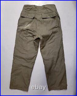 WW2 40s USAAF A-10 Pants Green Flying Trousers Deck Overalls STENCIL Sz 38 RARE