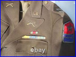 WW2 Chocolate Brown Officer Tunic Size 38 Rare Bullion Patch Captains Bars