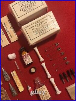 WW2 EARLY RARE! Khaki AAF AERONAUTIC FIRST AID KIT Contents NOS MINT Unissued