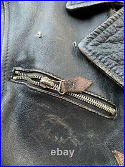 WW2 German Luftwaffe Leather Flight Jacket with Shoulder Straps, rare