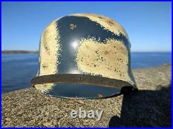 WW2 German Original Helmet Luftwaffe Camo WOW! Rare size & Manufacturer Q68