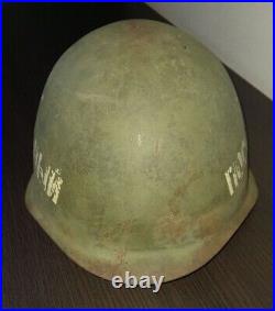WW2 Original Rare USSR Steel Helmet SSH 39 Inscription Bellboy? WWII