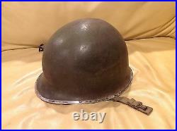 WW2 Original U. S. Army Helmet Steel Pot & Hawley Liner. Vintage 1942 Rare