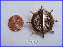 WW2 RARE 14k SOLID GOLD USS LST-39 USN NAVY SHIP LAUNCH TAG PIN MEDAL ENGRAVED