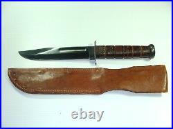 WW2 RARE USMC MK. 2 KABAR FACTORY BLUED BLADE NM/MINT WithRARE CORRECT THIN SCABBAD
