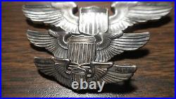 WW2 Rare Josten Pilot Wing 3 inch Pin back Sterling Silver Wing Plus 2 More