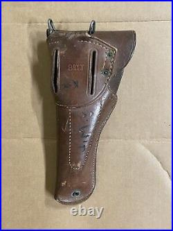 WW2 Rare Original BOYT 44 Belt Holster with Metal Hanger Colt 1911 1911A1 WWII