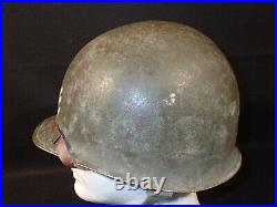 WW2 US Army CBI T/5 Helmet M1 Fixed Bail Front Seam 1944 Firestone Liner RARE