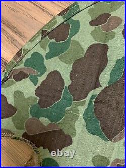 WW2 USMC Pattern 1942 HBT Camo Helmet Cover-1st Pattern-Original / RARE / NOS