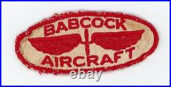 WW2 WWII US Home Front Babcock Aircraft patch produced 60 Waco CG-4 gliders rare